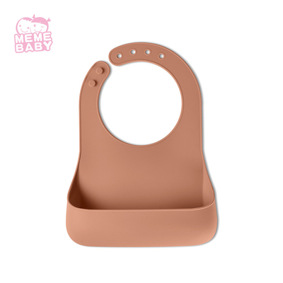 Soft Silicone Baby Bib Drool Food Catching Feeding Infant Toddler Kid Custom