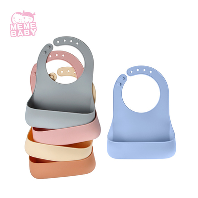 Soft Silicone Baby Bib Drool Food Catching Feeding Infant Toddler Kid Custom