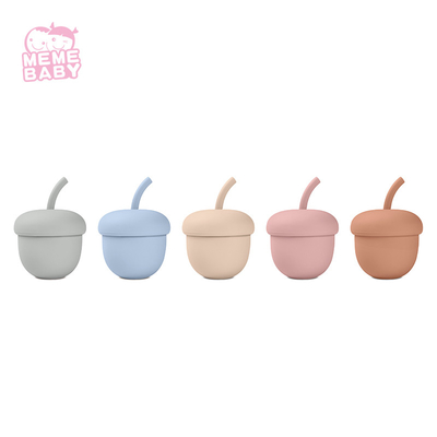 Acorn Shape Spill Proof Silicone Drinking Cup Reusable For Baby