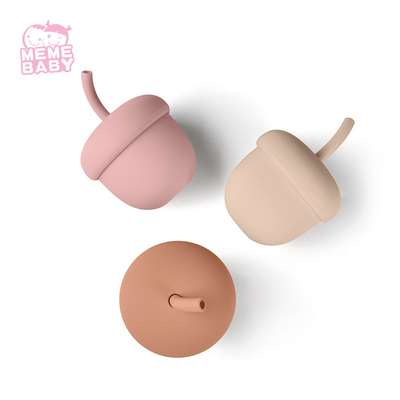 Acorn Shape Spill Proof Silicone Drinking Cup Reusable For Baby