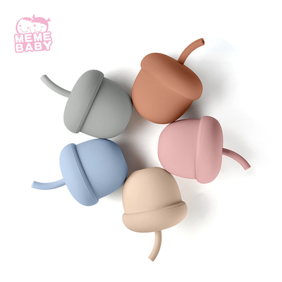 Acorn Shape Spill Proof Silicone Drinking Cup Reusable For Baby