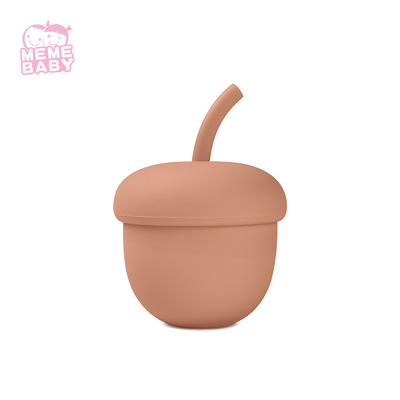 7oz 230 Degree Silicone Straw Cup Baby , Silicone Training Cups Cute Shape