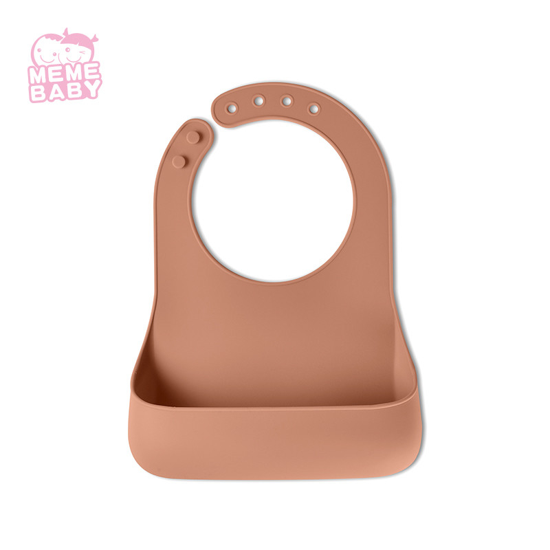 Soft Silicone Baby Bib Drool Food Catching Feeding Infant Toddler Kid Custom